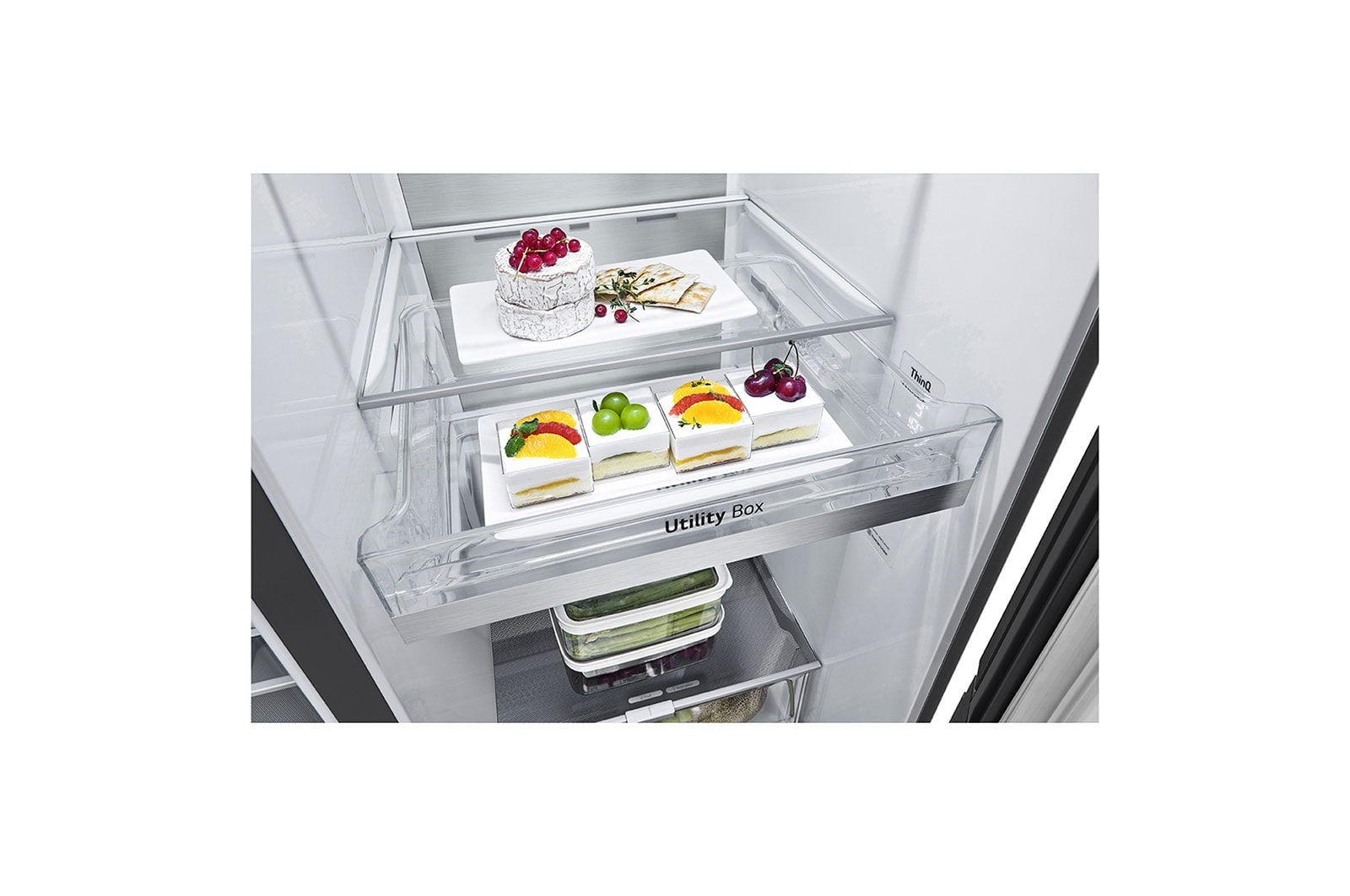 LG 655L Side by Side Fridge in Matte Black Finish, GC-V257CQFW