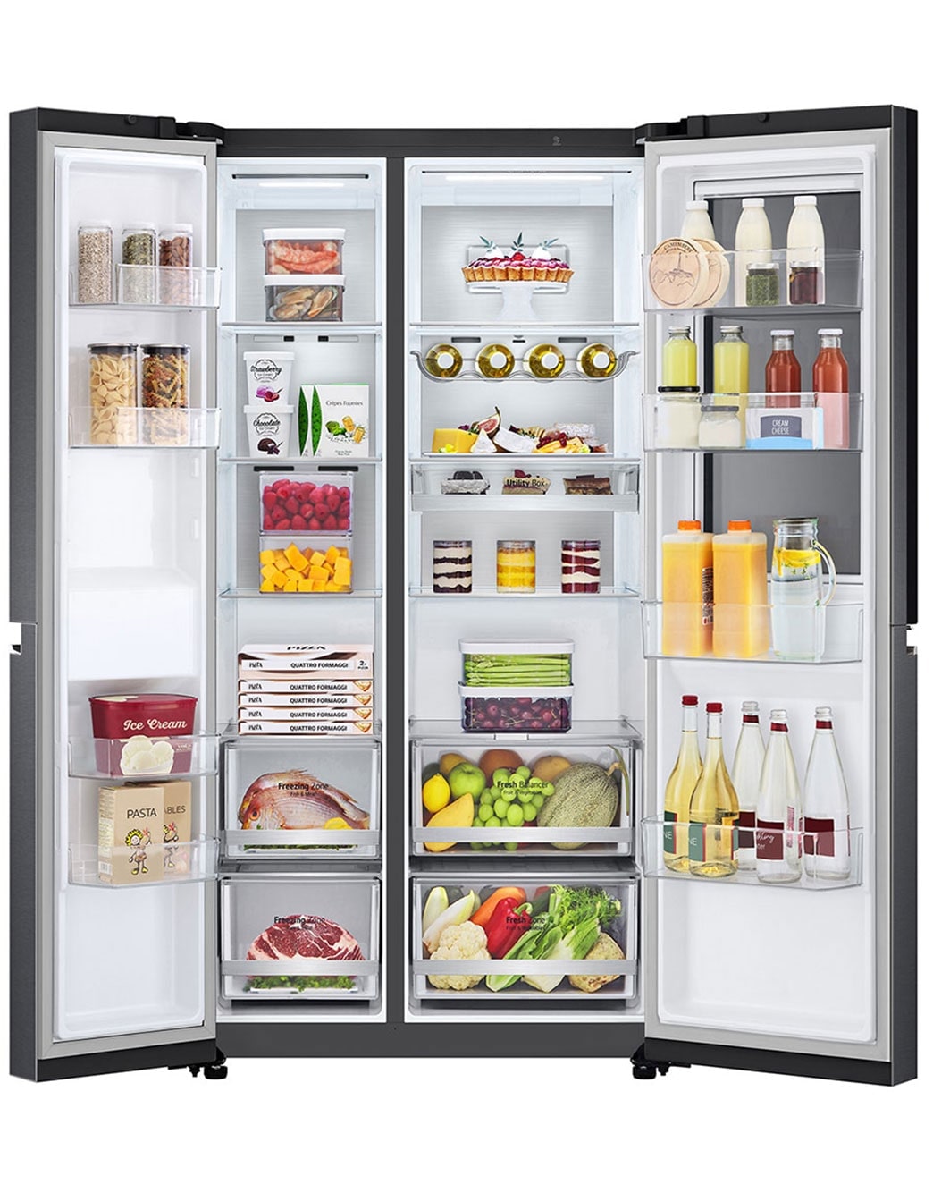 LG 655L Side by Side Fridge in Matte Black Finish, GC-V257CQFW