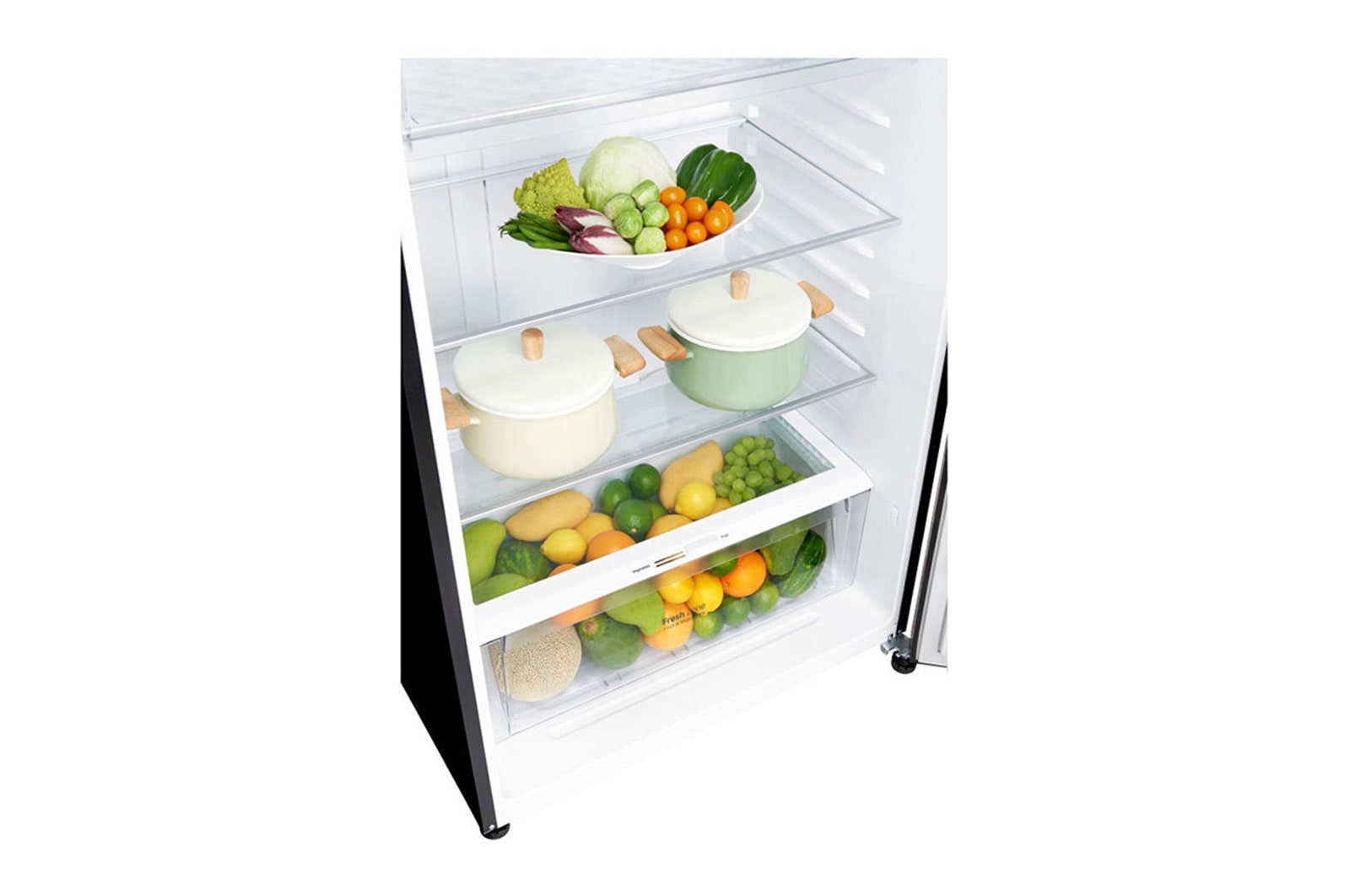 LG 547L Top Freezer Fridge in Black Glass Finish , GN-C702SGGM
