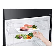 LG 547L Top Freezer Fridge in Black Glass Finish , GN-C702SGGM