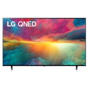 A front view of the LG QNED TV with infill image and product logo on