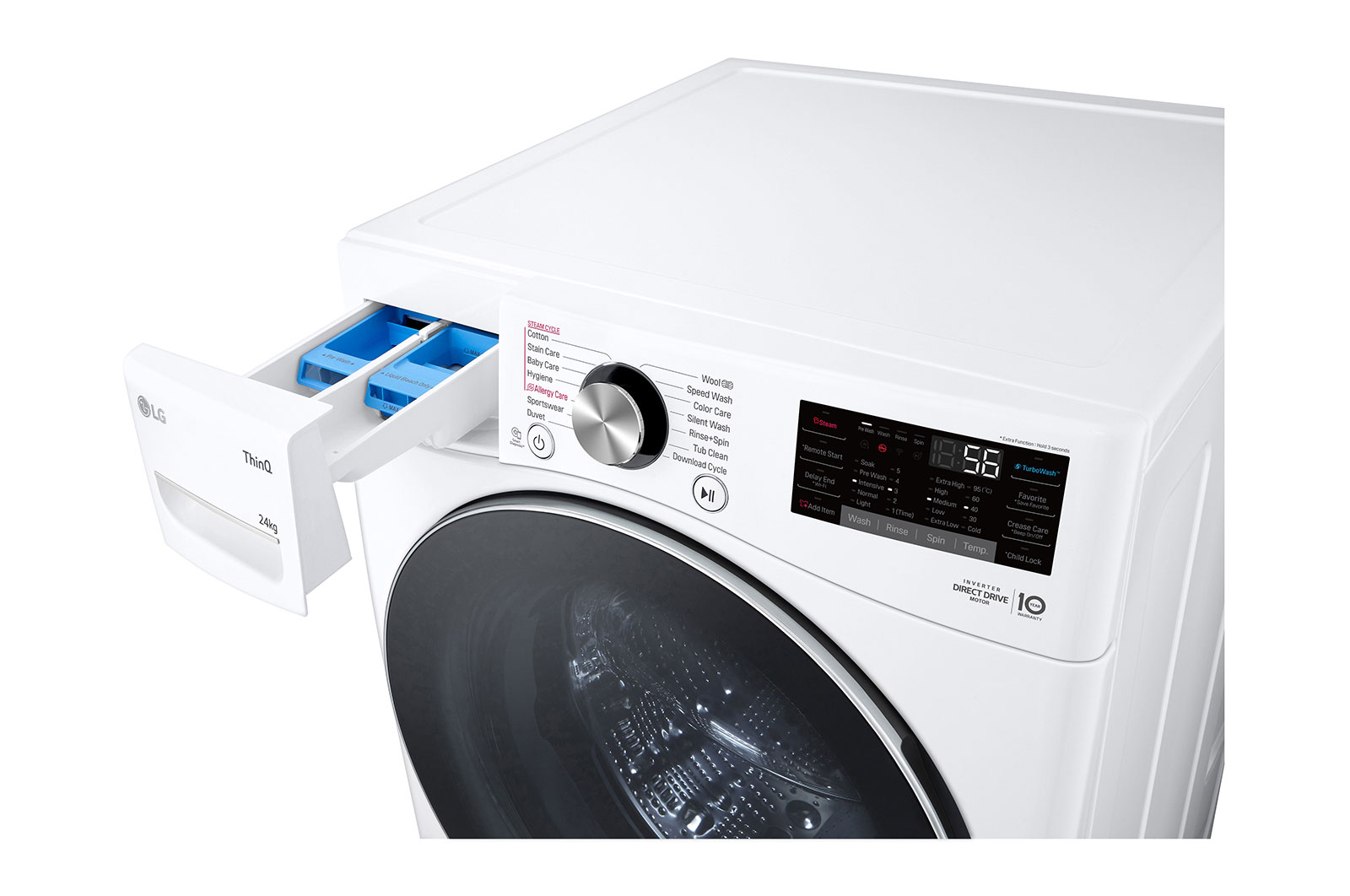 LG 24kg Front Load Washer with AI Direct Drive? and TurboWash?, F2724SVRW