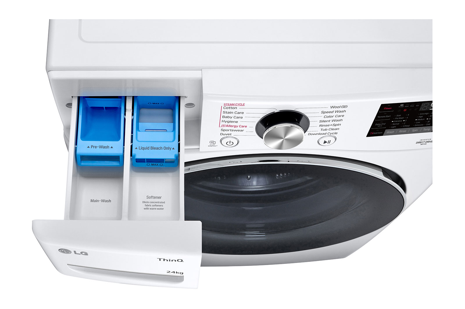 LG 24kg Front Load Washer with AI Direct Drive? and TurboWash?, F2724SVRW