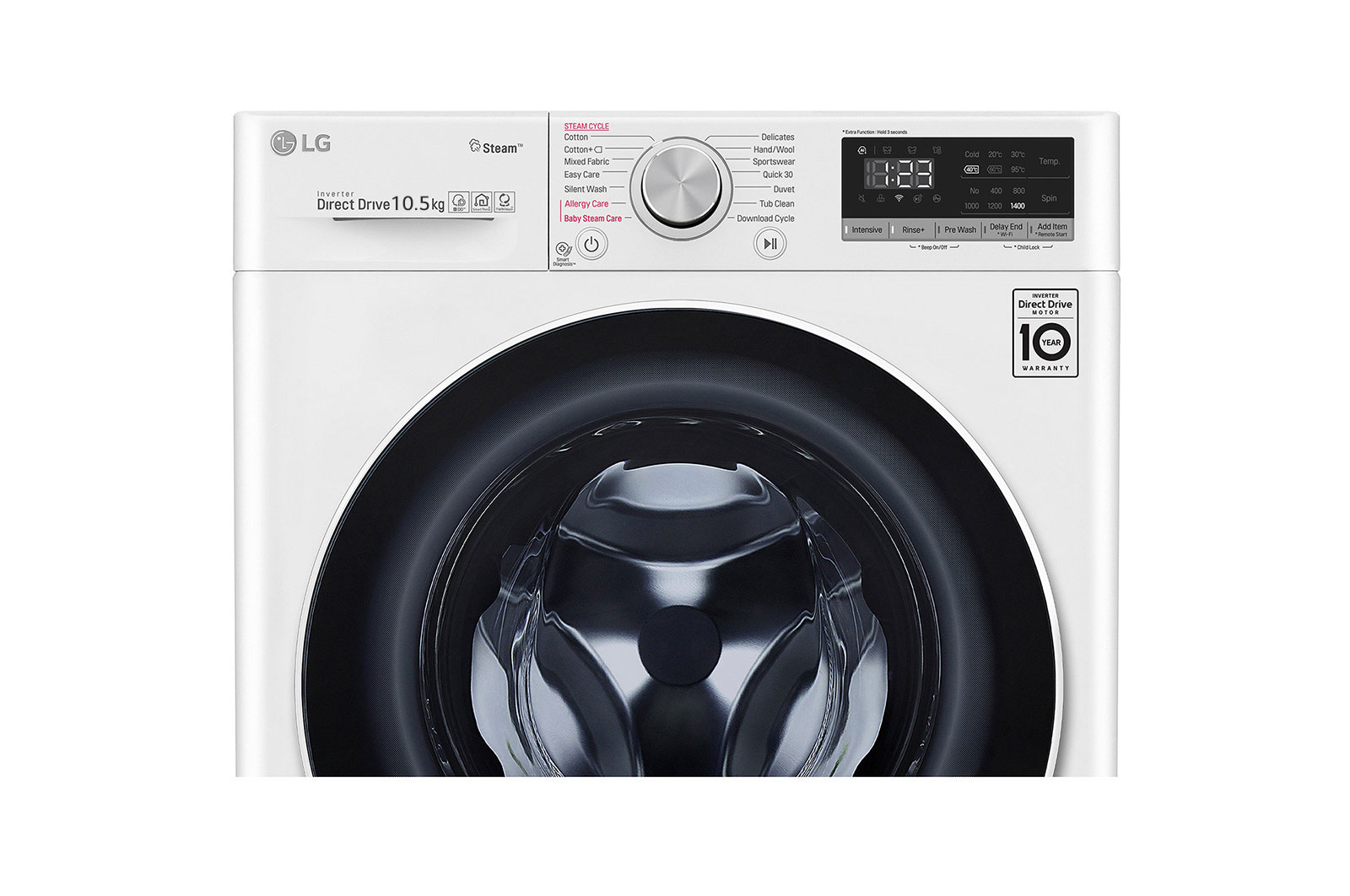 LG 10.5kg Front Load Washer with AI Direct Drive? and Steam?, FV1450S4W