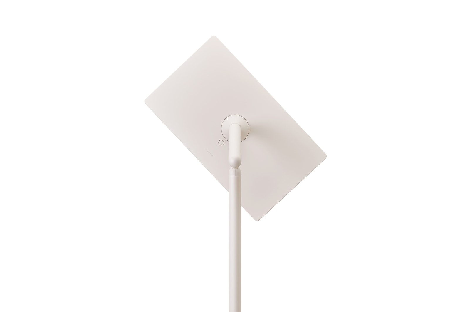 Achteraanzicht van de LG StanbyME 2 op stand. Het scherm is gekanteld om de flexibele ori?ntatie weer te geven.