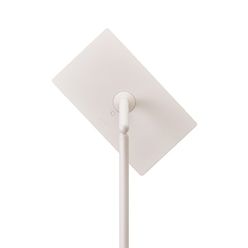 Achteraanzicht van de LG StanbyME 2 op stand. Het scherm is gekanteld om de flexibele ori?ntatie weer te geven.
