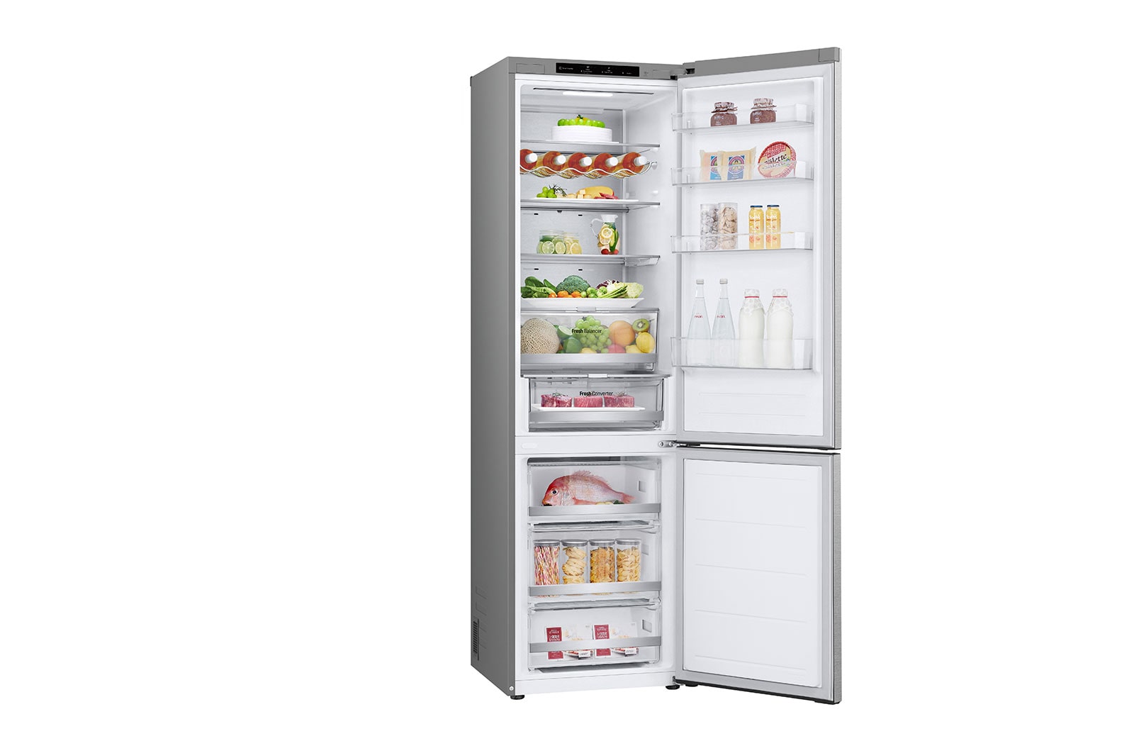 LG 387L Koelkast en vriezer Zilver | DoorCooling+? | FRESHConverter? | Smart Diagnosis?, GBV7280AMB