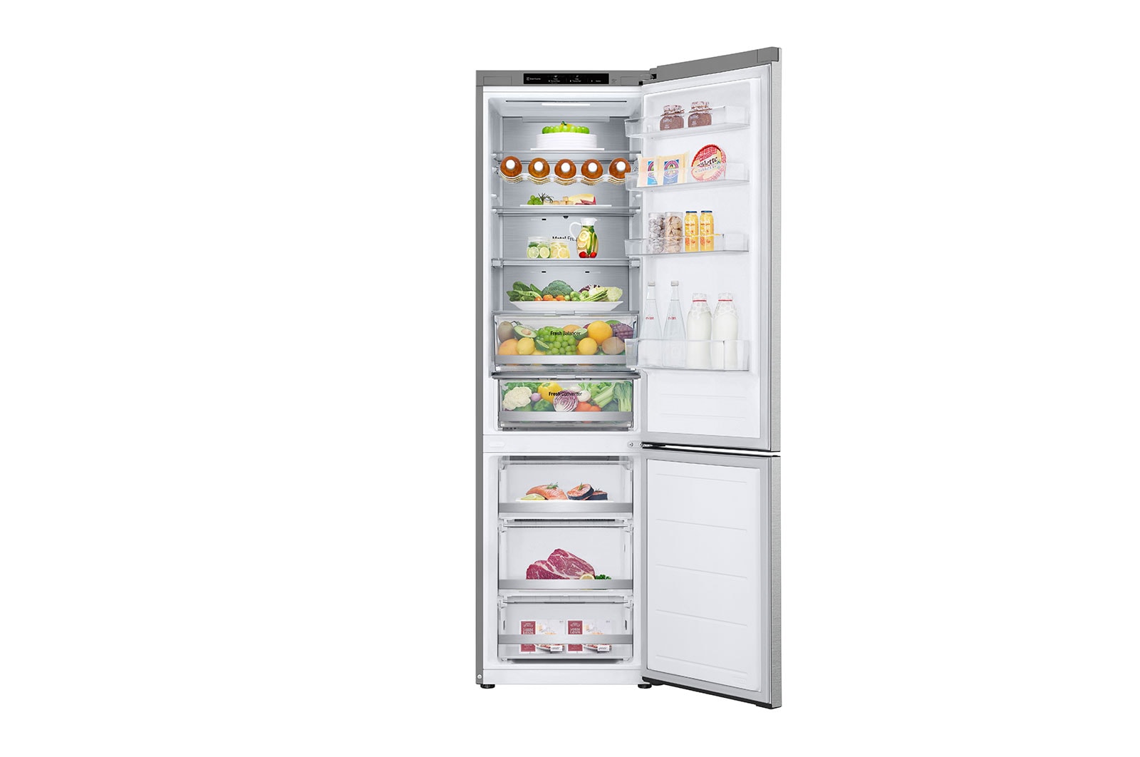 LG 387L Koelkast en vriezer Zilver | DoorCooling+? | FRESHConverter? | Smart Diagnosis?, GBV7280AMB