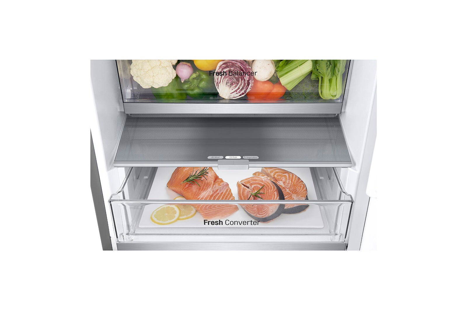 LG 387L Koelkast en vriezer Zilver | DoorCooling+? | FRESHConverter? | Smart Diagnosis?, GBV7280AMB