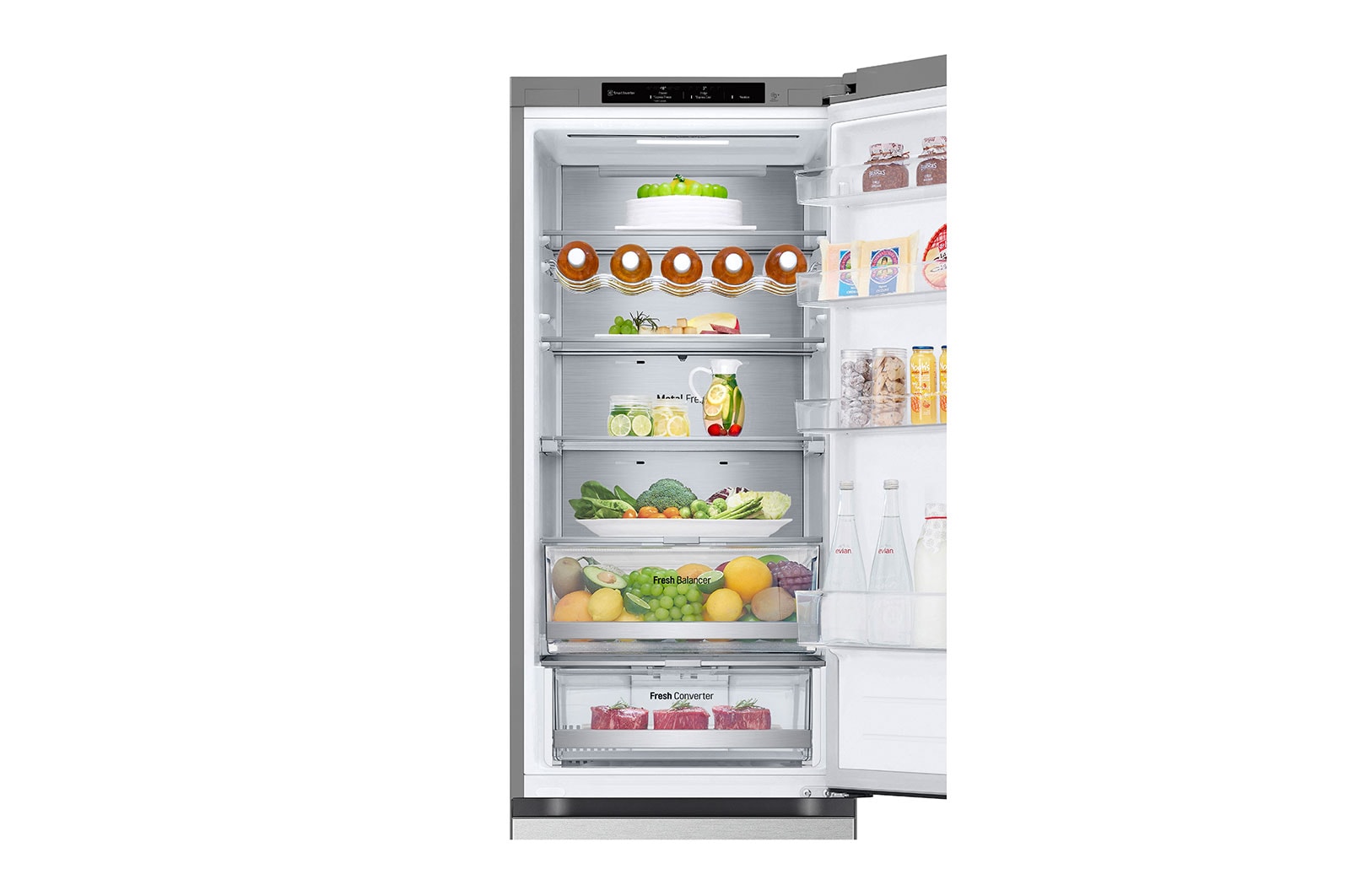 LG 387L Koelkast en vriezer Zilver | DoorCooling+? | FRESHConverter? | Smart Diagnosis?, GBV7280AMB