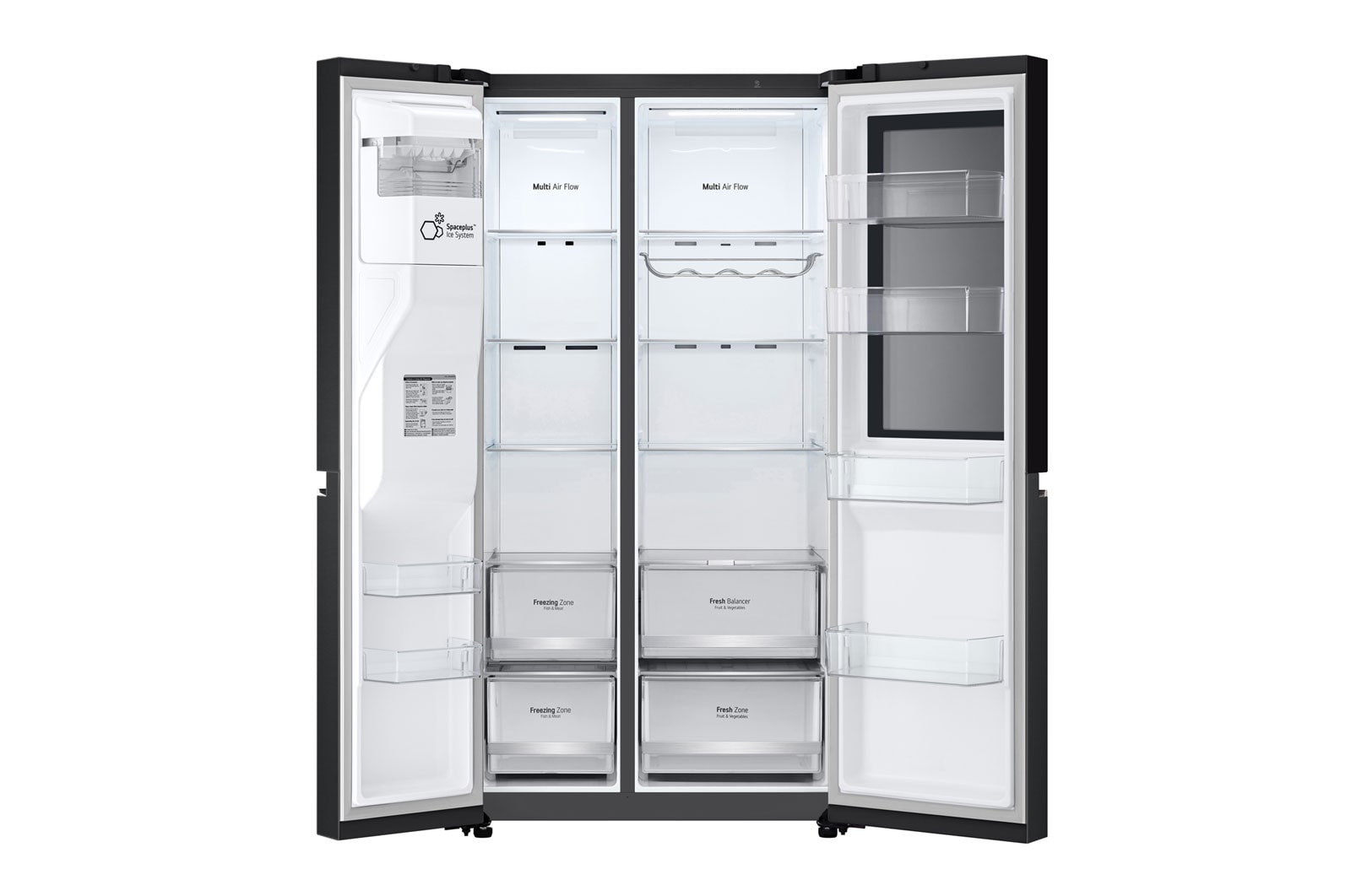 LG 628L Amerikaanse koelkast Zwart | InstaView? | ThinQ? | DoorCooling+?, GSGV80EPLD