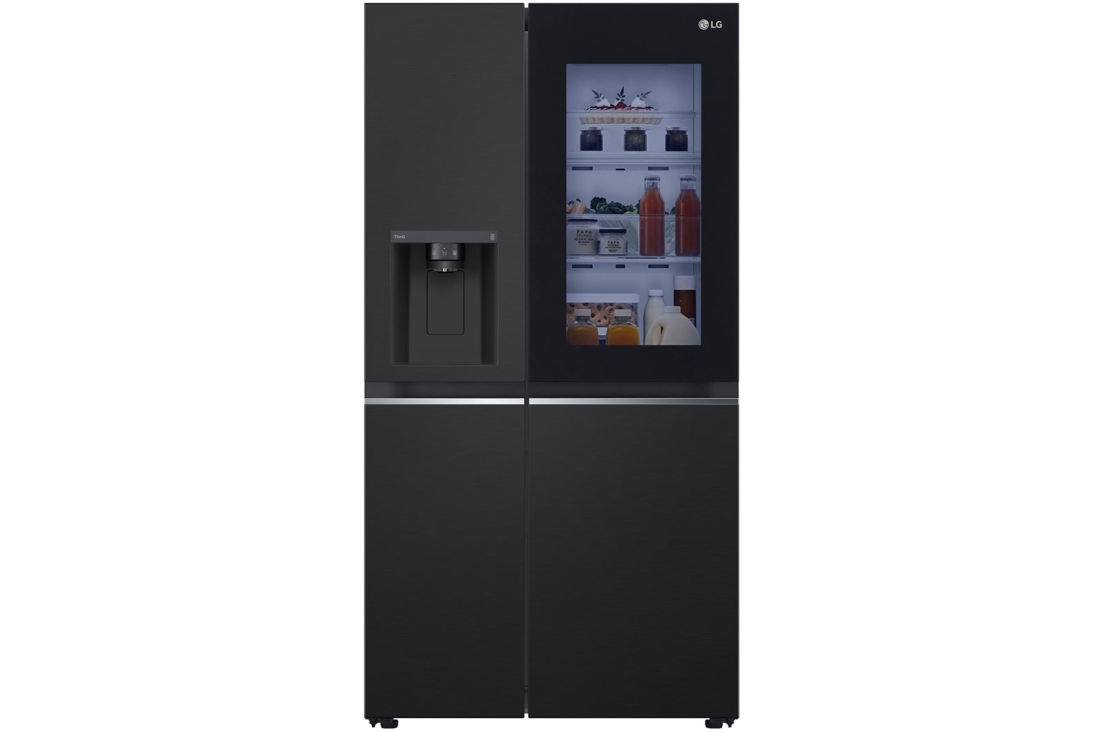 Vooraanzicht van 628L Amerikaanse koelkast Zwart | InstaView? | ThinQ? | DoorCooling+?, GSGV80EPLD