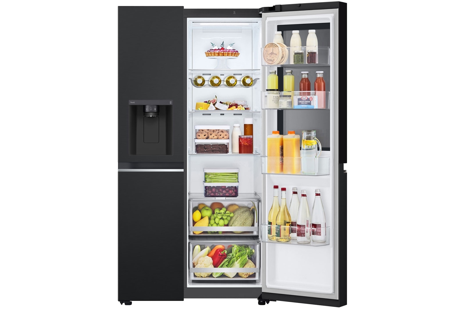 LG 628L Amerikaanse koelkast Zwart | InstaView? | ThinQ? | DoorCooling+?, GSGV80EPLD