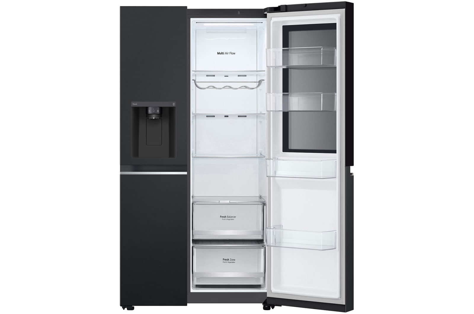 LG 628L Amerikaanse koelkast Zwart | InstaView? | ThinQ? | DoorCooling+?, GSGV80EPLD