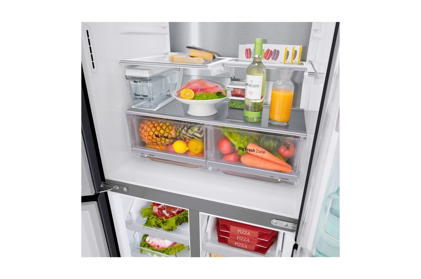 LG 508L inhoud | InstaView? Door-in-Door?  | DoorCooling+? | Water- en ijsdispenser met UVnano? | Inverter Linear Compressor, GMX844MCBF