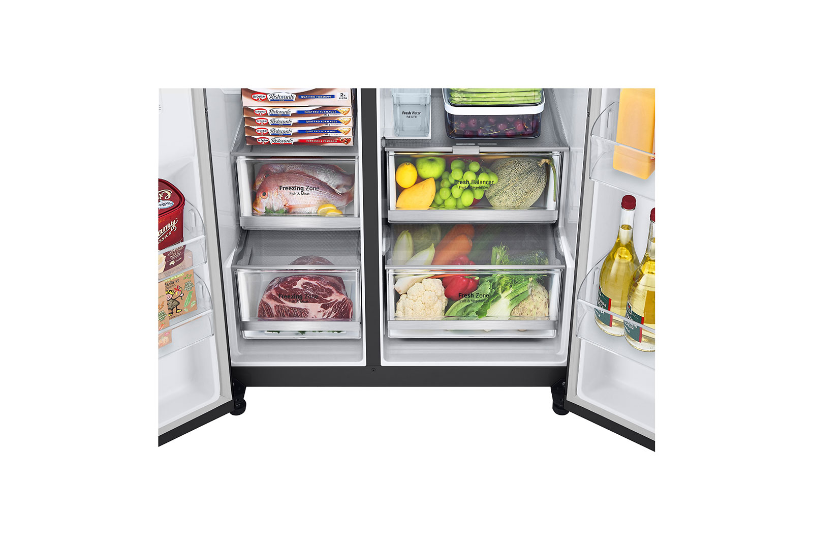 LG 635L inhoud | InstaView? Door-in-Door? | DoorCooling+? | FreshBalancer? | Total No Frost  | Inverter Linear Compressor, GSXV81MCLE