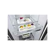 LG Side-by-Side Kühlschrank mit InstaView Door-in-Door? (E, 635L, 179cm hoch) mit Eis-, Crushed Ice- und Wasserspender & Festwasseranschluss | GSXV90MCAE, GSXV90MCAE