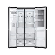 LG Side-by-Side Kühlschrank mit InstaView Door-in-Door? (E, 635L, 179cm hoch) mit Eis-, Crushed Ice- und Wasserspender & Festwasseranschluss | GSXV90MCAE, GSXV90MCAE