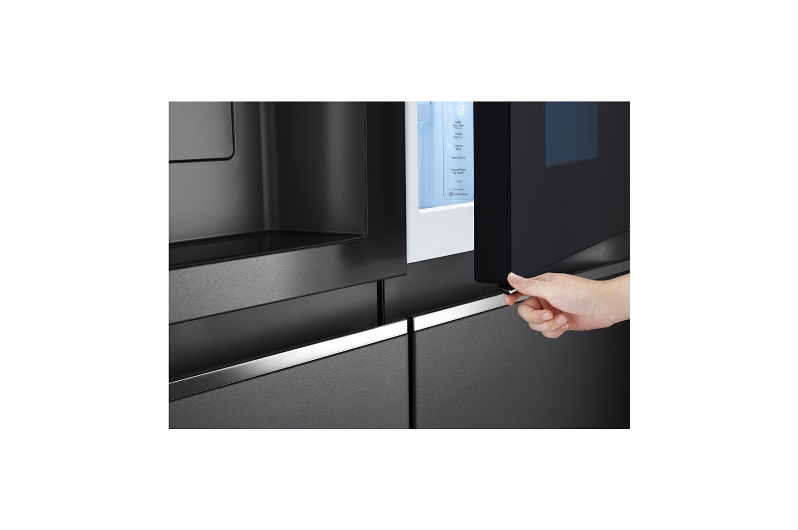 LG 635L inhoud | InstaView? Door-in-Door? | DoorCooling+? | Water- en ijsdispenser met UVnano? | Craft Ice? | Total No Frost | Inverter Linear Compressor, GSXV90MCDE