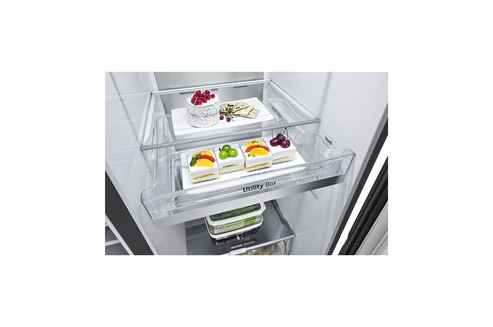 LG 635L inhoud | InstaView? Door-in-Door? | DoorCooling+? | Water- en ijsdispenser met UVnano? | Craft Ice? | Total No Frost | Inverter Linear Compressor, GSXV90MCDE