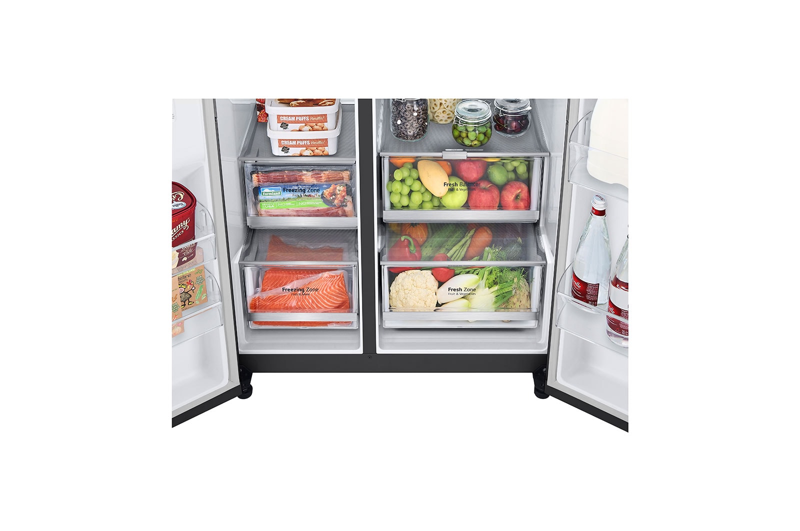 LG 635L inhoud | InstaView? Door-in-Door? | DoorCooling+? | Water- en ijsdispenser met UVnano? | Craft Ice? | Total No Frost | Inverter Linear Compressor, GSXV90MCDE