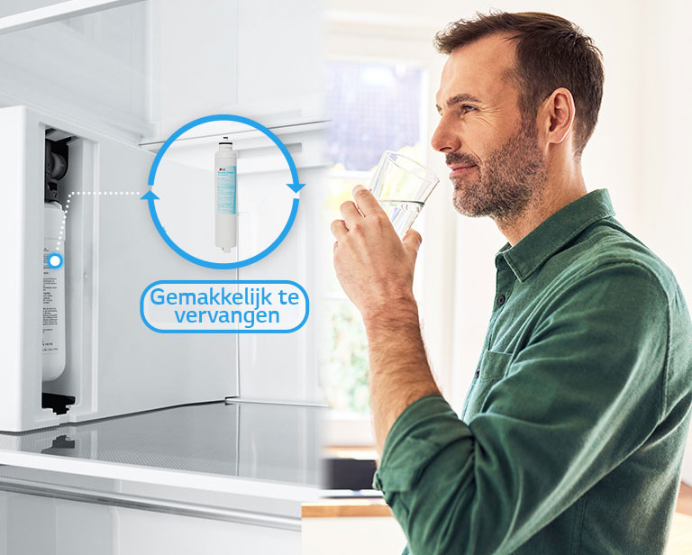 Eenvoudige toegang tot het filter zorgt voor schoon water. Vervang het wanneer je wilt en geniet elke dag.