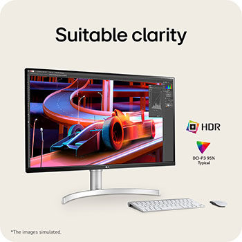 LG 31.5" UHD 4K (3840x2160) HDR IPS Monitor, 32UN650K-W
