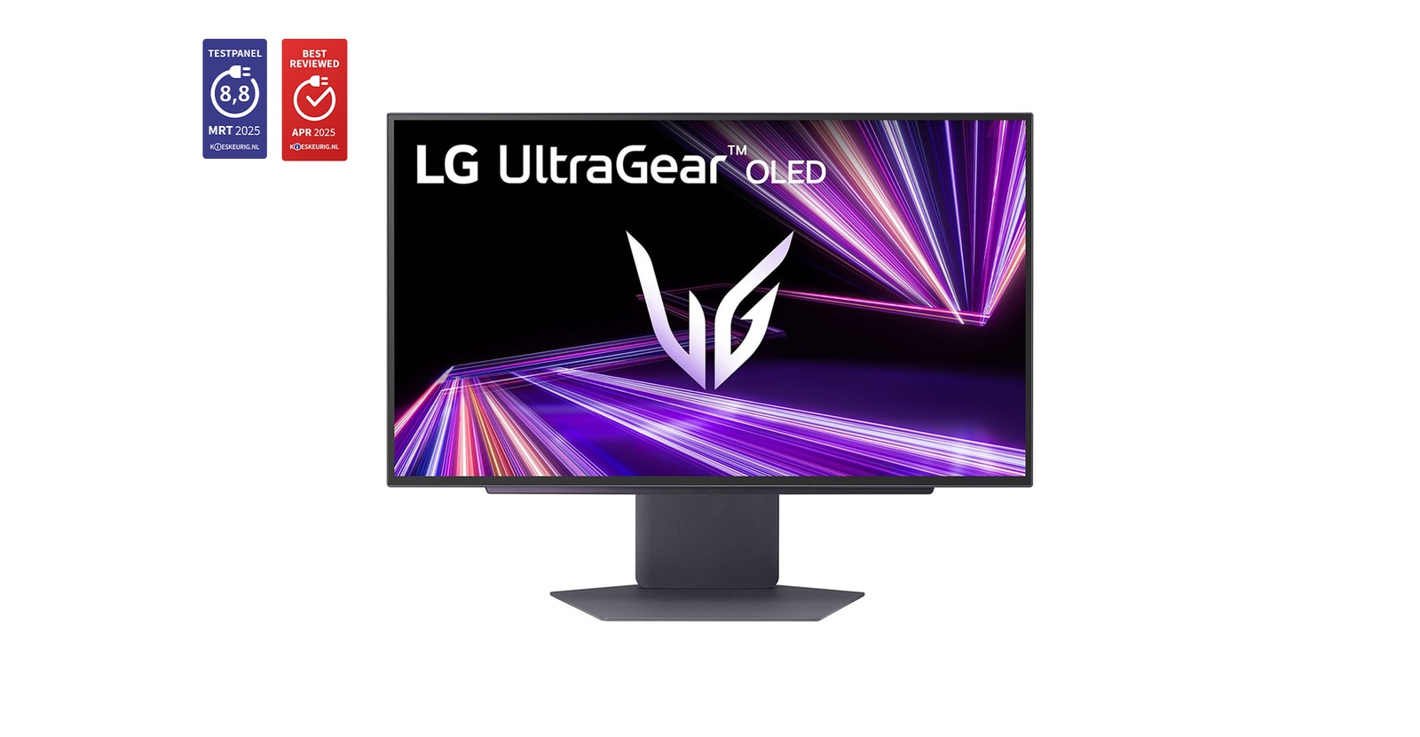 Vooraanzicht van LG UltraGear? 27-inch OLED 480Hz QHD Gaming Monitor | 0.03ms (GtG), DP 2.1, DisplayHDR True Black 400  27GX790A-B