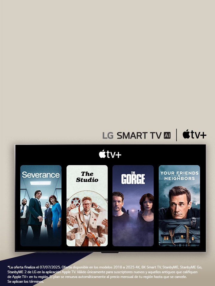 Se coloca LG?TV con miniaturas de cuatro programas de televisión