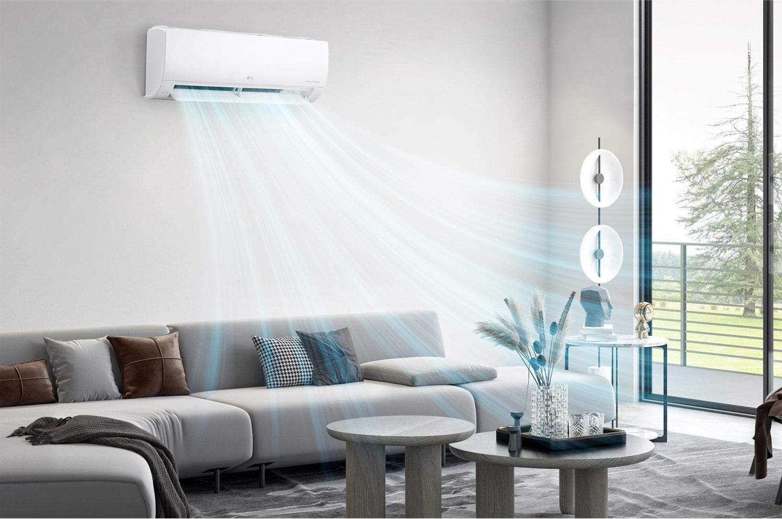 LG Aire Acondicionado LG DUALCOOL Inverter, 12,000 BTU/h, Solo Frío, 220V, Compresor Dual Inverter con 10 a?os de garantía, Pre Filtro, Recubrimiento Gold Fin? en la condensadora., VX122C1