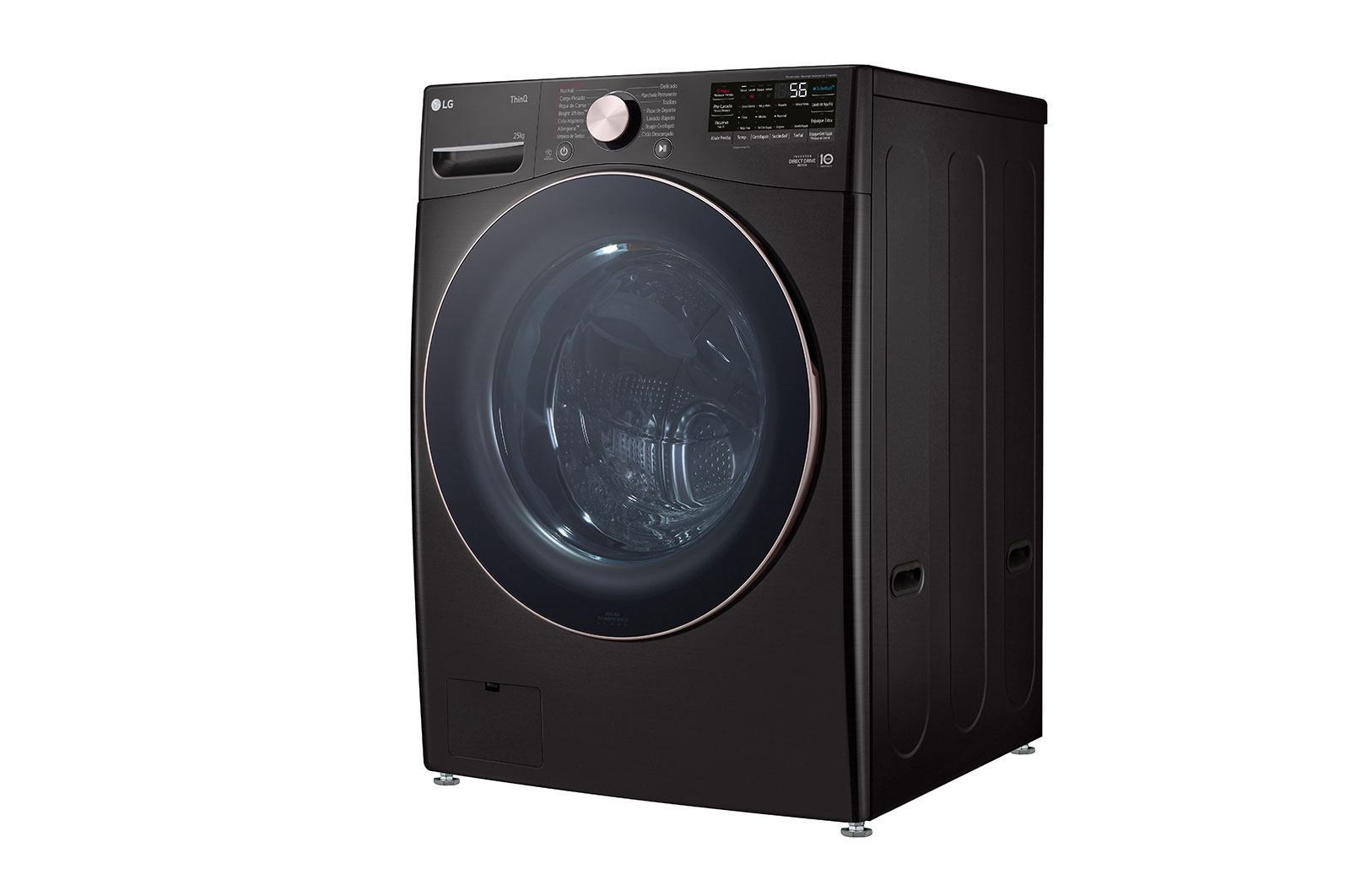 LG Lavadora Carga Frontal 25kg/55lbs LG TurboWash? 360° Steam? Black Steel , WM25BV2S6BR
