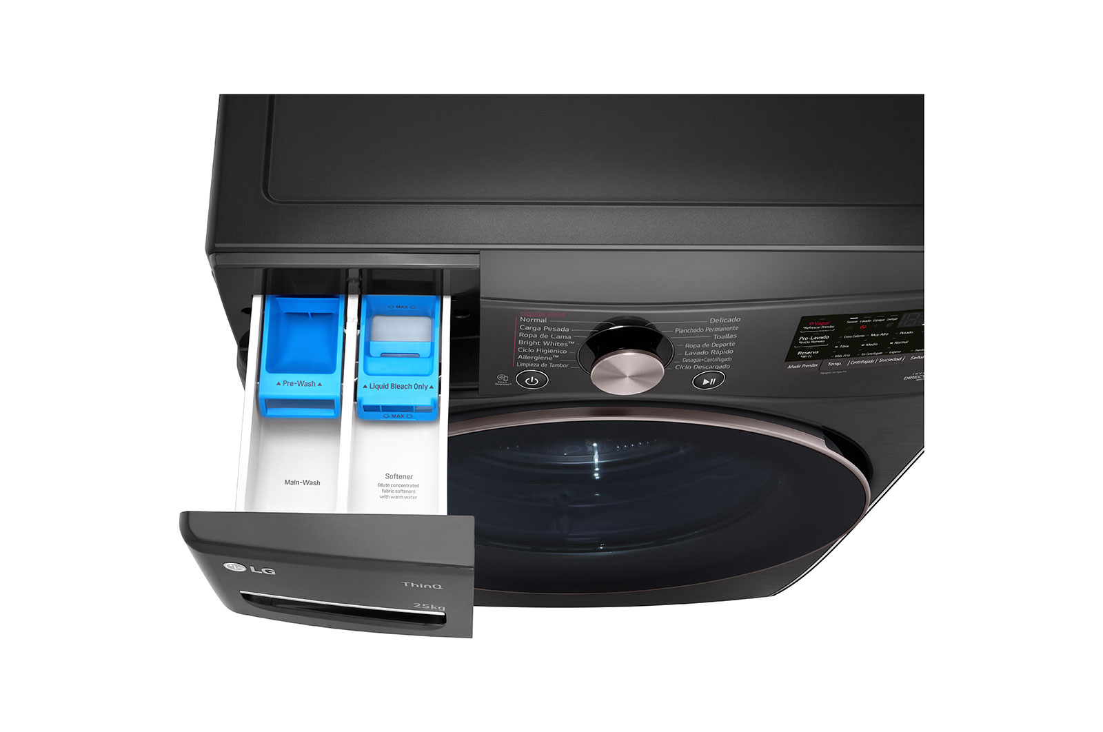 LG Lavadora Carga Frontal 25kg/55lbs LG TurboWash? 360° Steam? Black Steel , WM25BV2S6BR