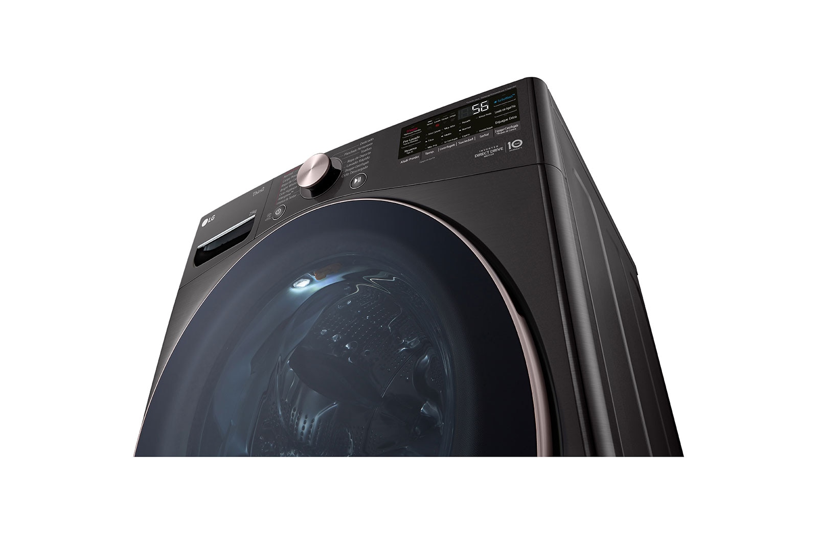 LG Lavadora Carga Frontal 25kg/55lbs LG TurboWash? 360° Steam? Black Steel , WM25BV2S6BR