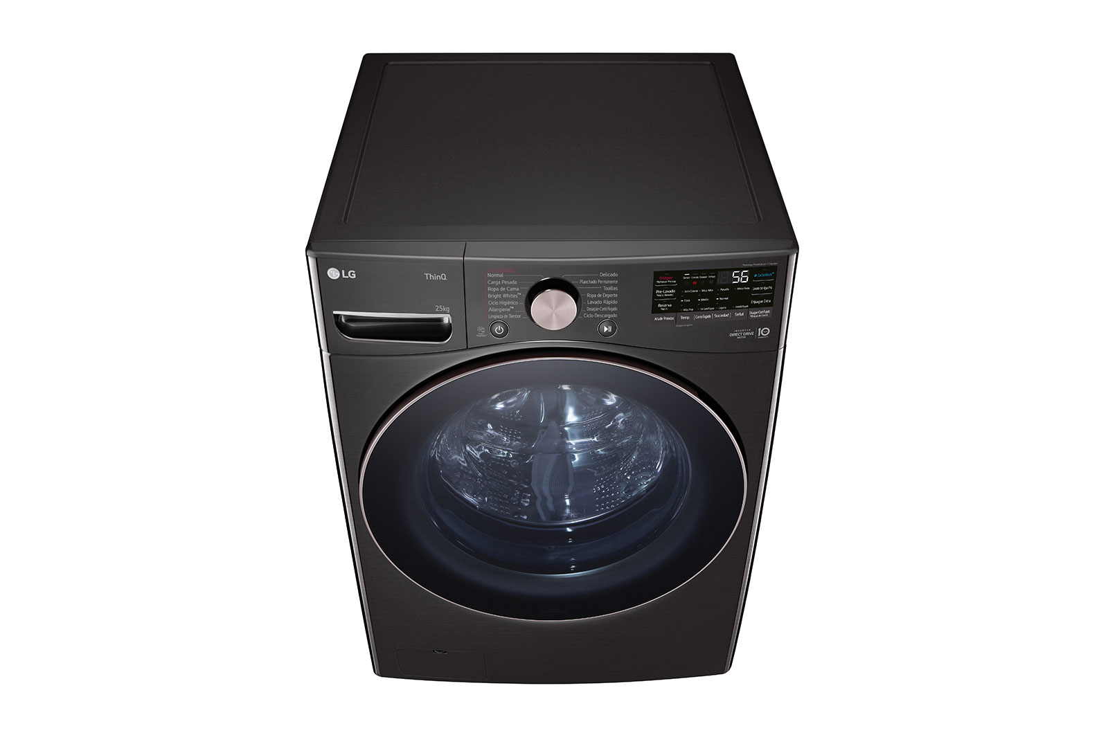 LG Lavadora Carga Frontal 25kg/55lbs LG TurboWash? 360° Steam? Black Steel , WM25BV2S6BR