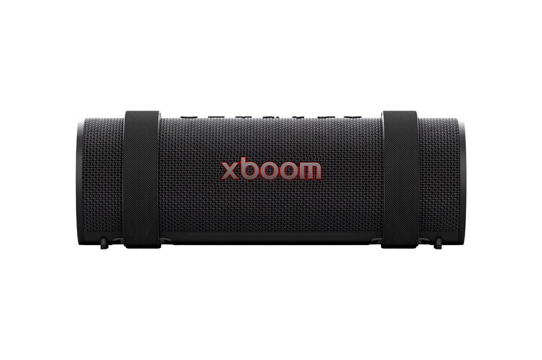 Vista frontal de la LG xboom Grab by will.i.am | Parlante Bluetooth portátil | xboom Signature Sound con portabilidad suprema