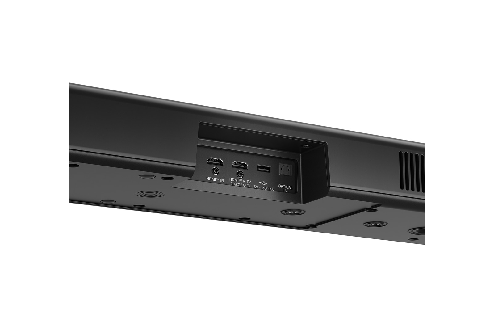 Angled view of LG Soundbar S90TY's back