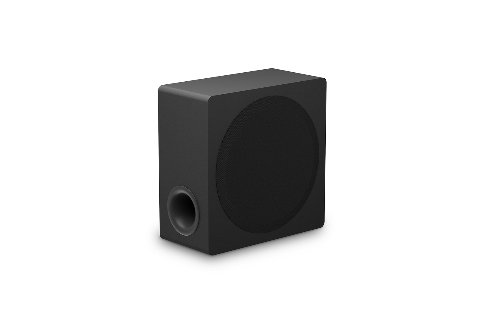 Angled view of the subwoofer