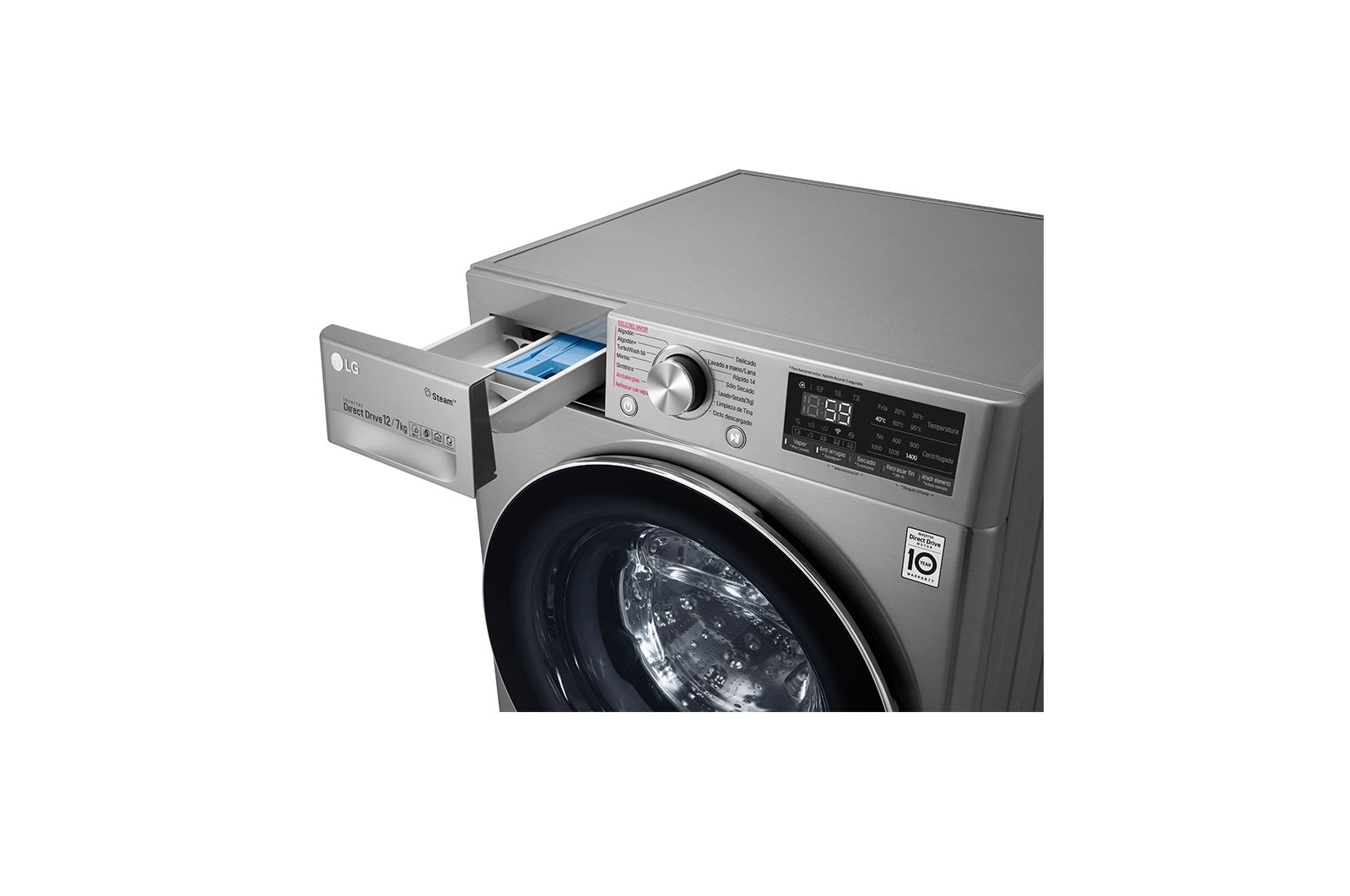 LG Lavaseca de 12 kg de Lavado y 07 kg de Secado, carga frontal con AI DD, Steam+ y conectividad Wi-Fi, WD12VVC3S6C