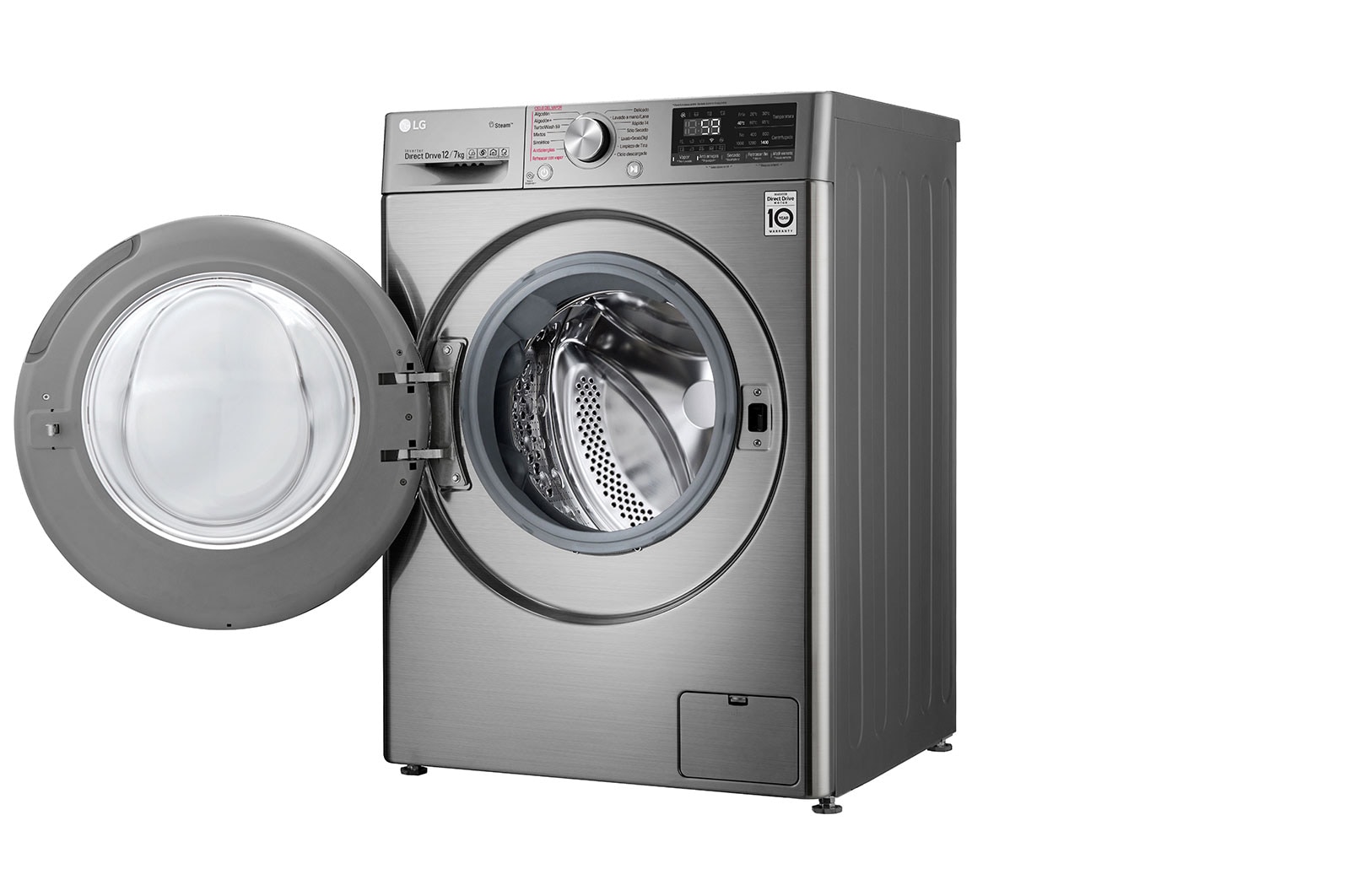 LG Lavaseca de 12 kg de Lavado y 07 kg de Secado, carga frontal con AI DD, Steam+ y conectividad Wi-Fi, WD12VVC3S6C