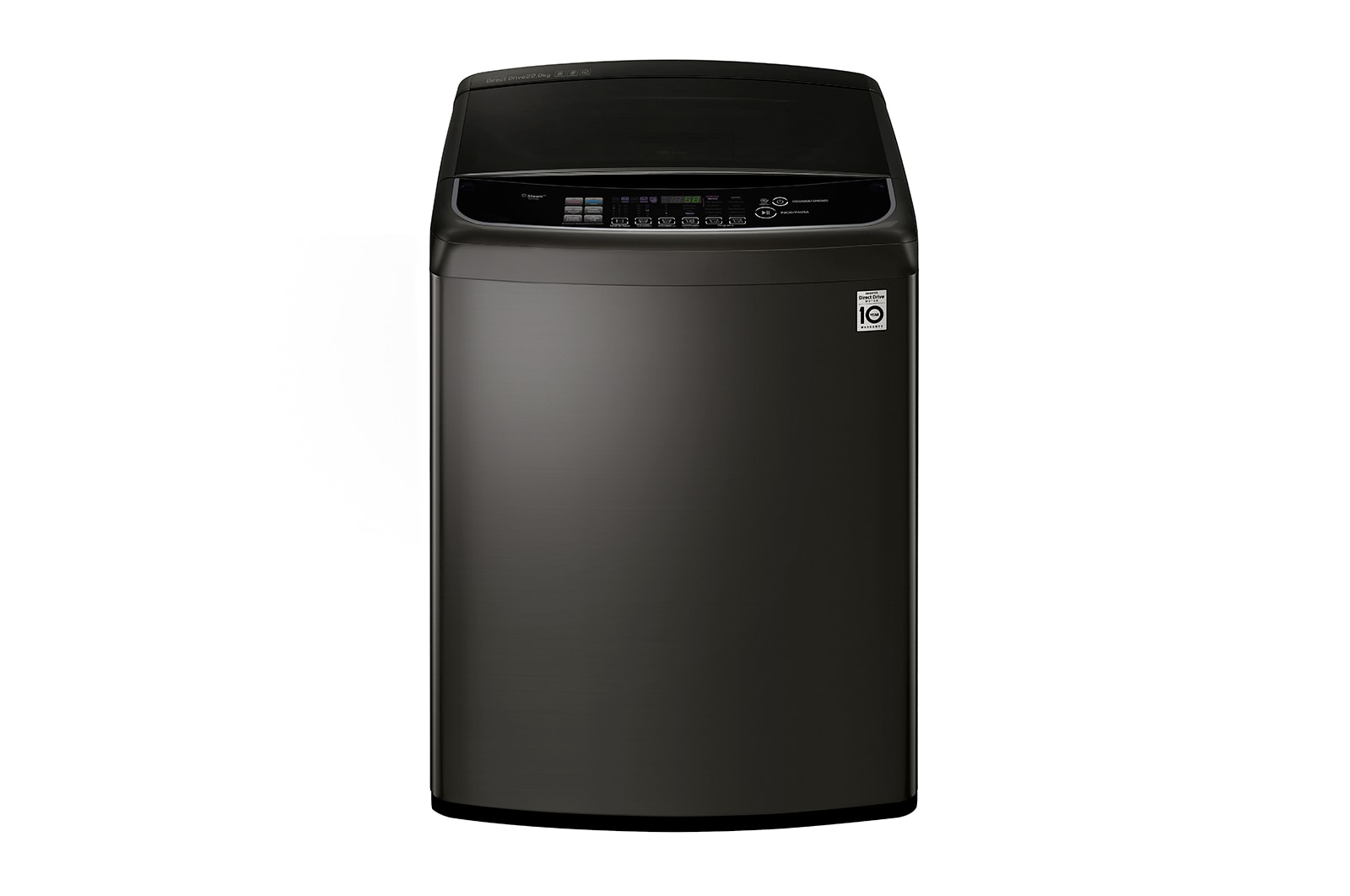 Vista frontal de Lavadora de 22 kg con TurboWash 3D y ThinQ, negro acero WT22BSS6H