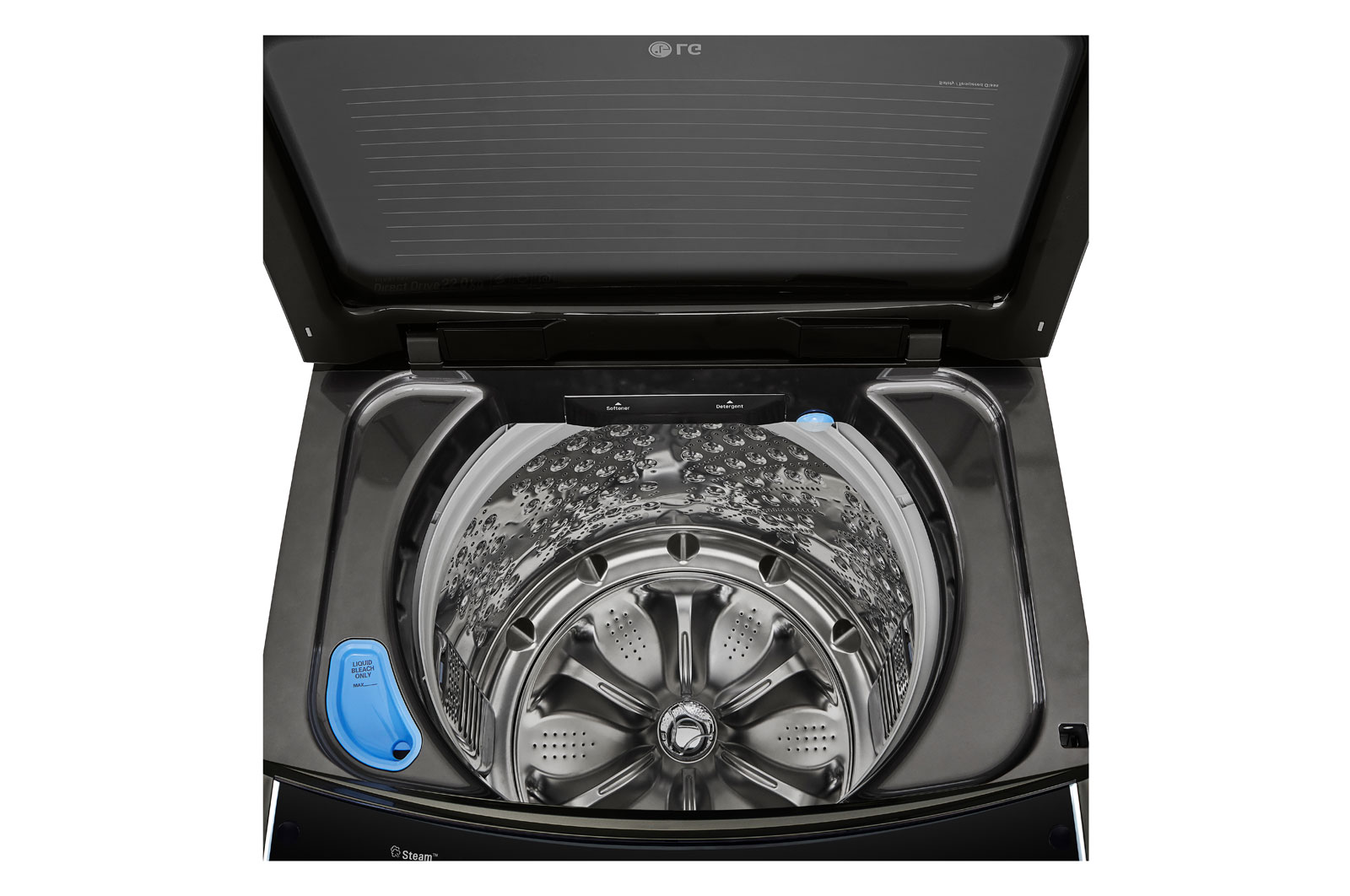 LG Lavadora de 22 kg con TurboWash 3D y ThinQ, negro acero, WT22BSS6H