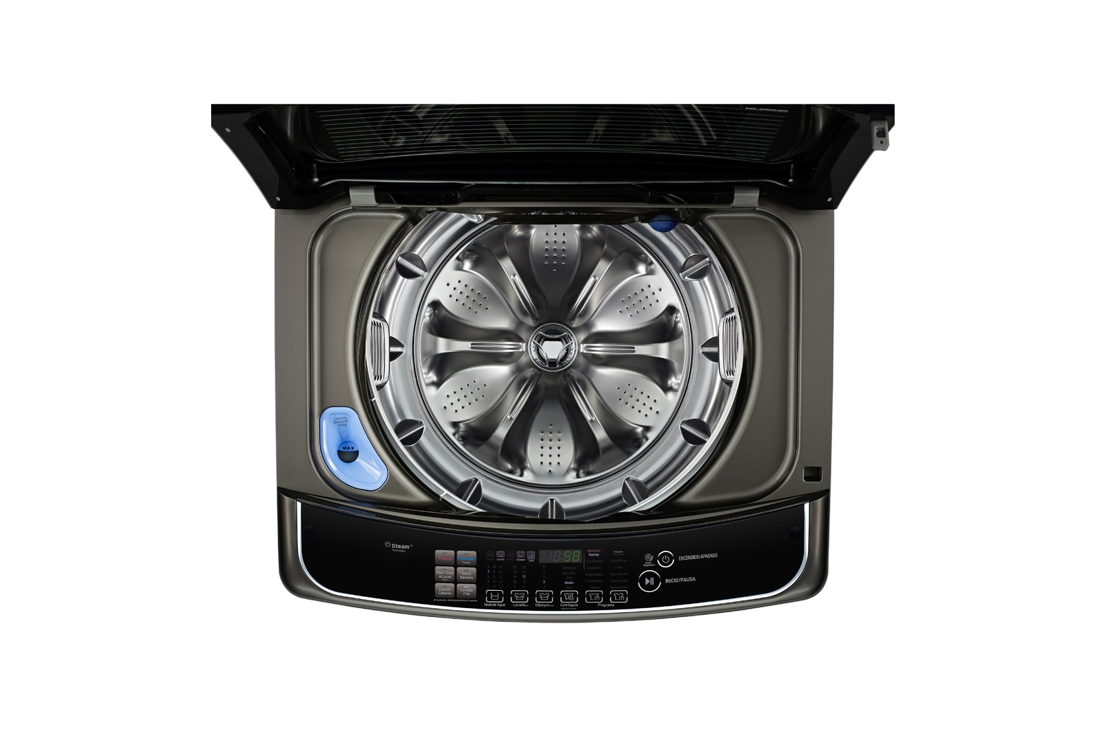 LG Lavadora de 22 kg con TurboWash 3D y ThinQ, negro acero, WT22BSS6H