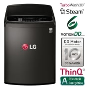 LG Lavadora de 22 kg con TurboWash 3D y ThinQ, negro acero, WT22BSS6H