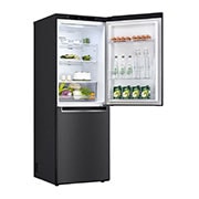 LG 11.8 Cu. Ft. Bottom Freezer Refrigerator with Door Cooling+ in Matte Black Steel, GR-B369NQRM