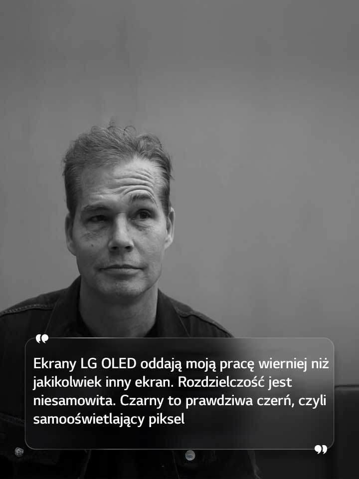 Wywiad z Shepardem Faireyem z tekstem ?Ekrany LG OLED oddaj? moj? prac? wierniej ni? jakikolwiek inny ekran. Rozdzielczo?? jest niesamowita. Czarny to prawdziwa czerń, czyli samoo?wietlaj?cy piksel” 
