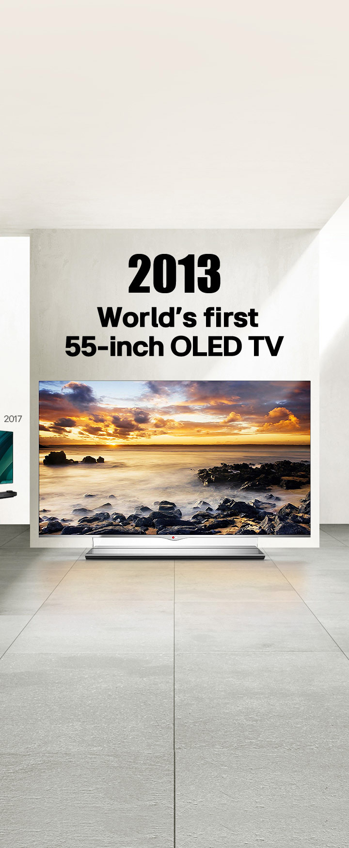 LG TV. Tytu? brzmi: 2013, Pierwszy na ?wiecie 55-calowy telewizor OLED.