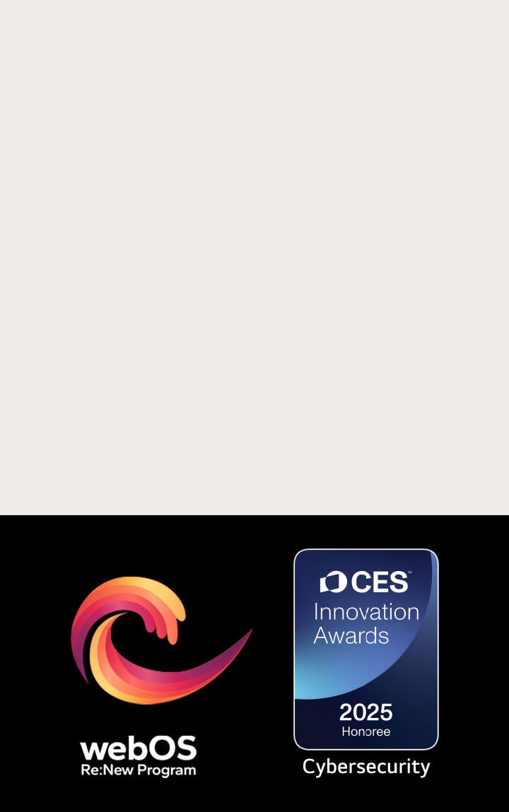 Logo i nazwa webOS Re:New Program z wyró?nieniem CES Innovation Awards 2025 Honoree. 