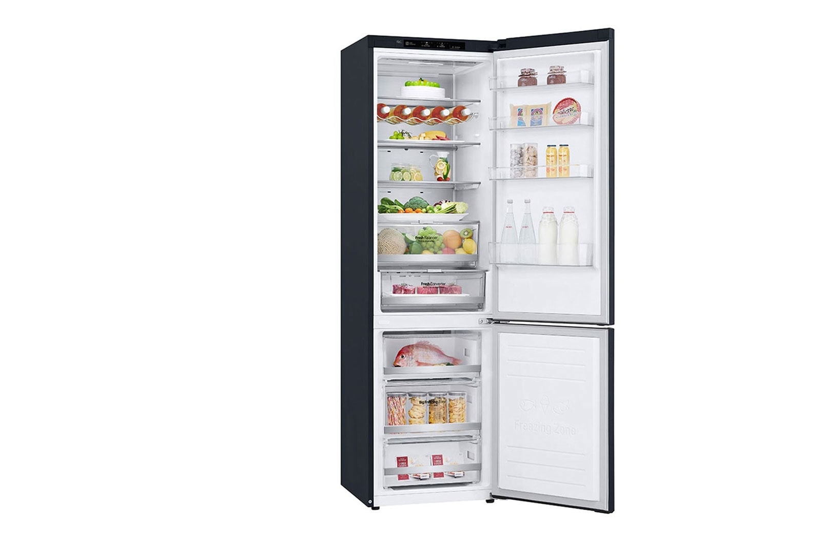 LG Lodówko-zamra?arka LG V+ | grafit mat | 2,03m | klasa A-12% |  DoorCooling+ | Pó?ka na wino | GBB92MCB2P, GBB92MCB2P