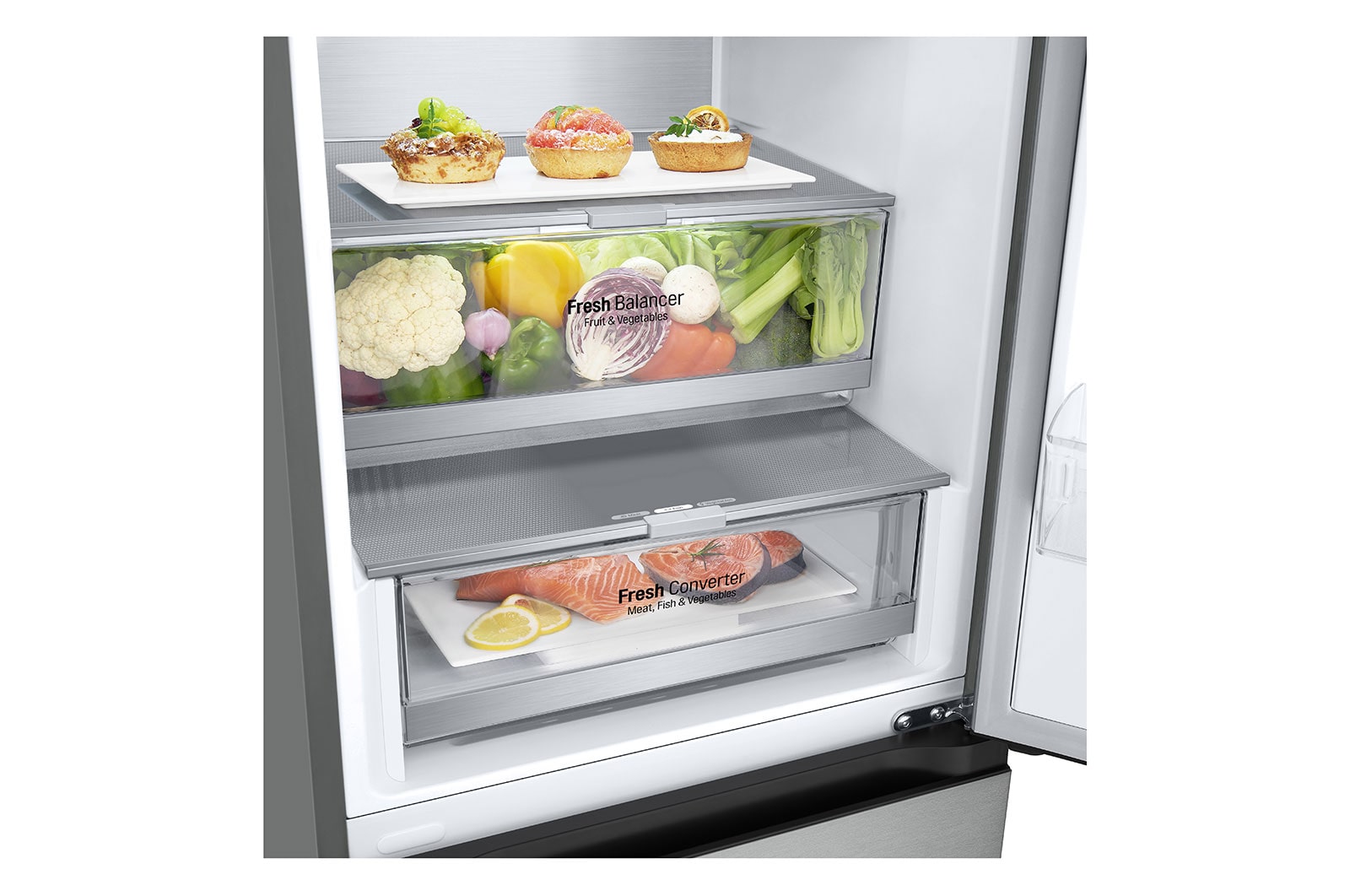 LG Lodówko-zamra?arka LG | srebrna | 2.03 m | klasa C | DoorCooling+? |Total No Frost | ZeroClearance | 387 L | GBV7280CMB, GBV7280CMB