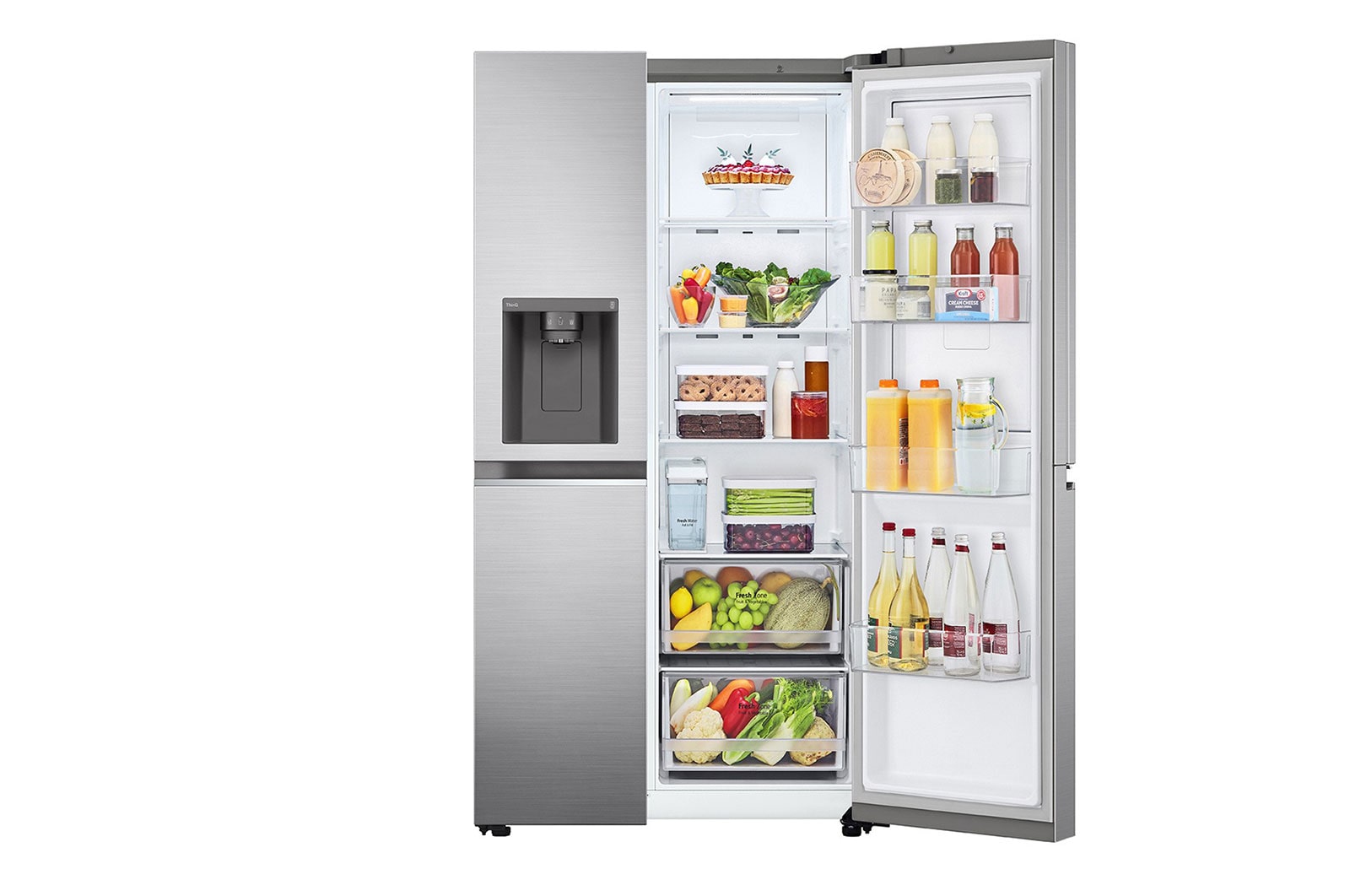 LG Lodówko-zamra?arka LG Side-by-Side | srebrna | ThinQ  | 635L | DoorCooling+ |Total No Frost | GSJV71PZTE, GSJV71PZTE